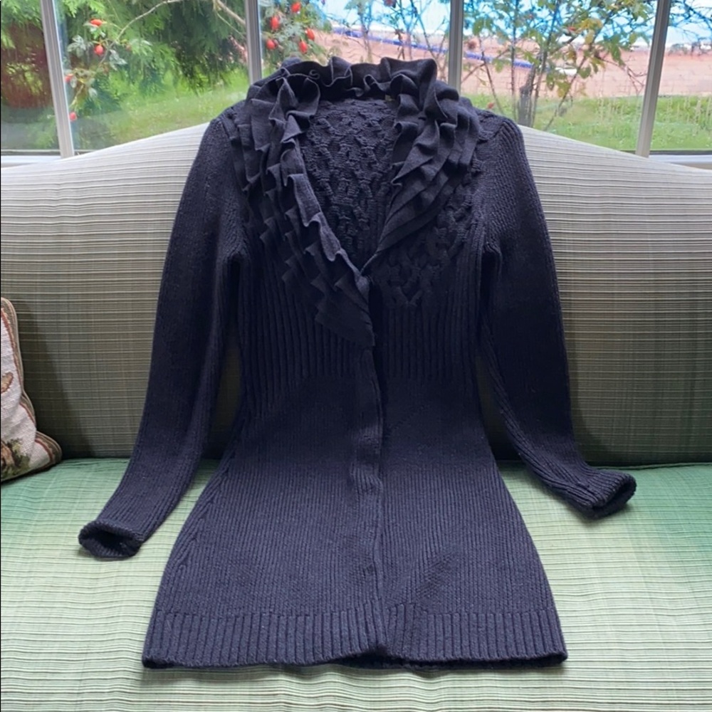Elie Tahari women’s long sweater coat